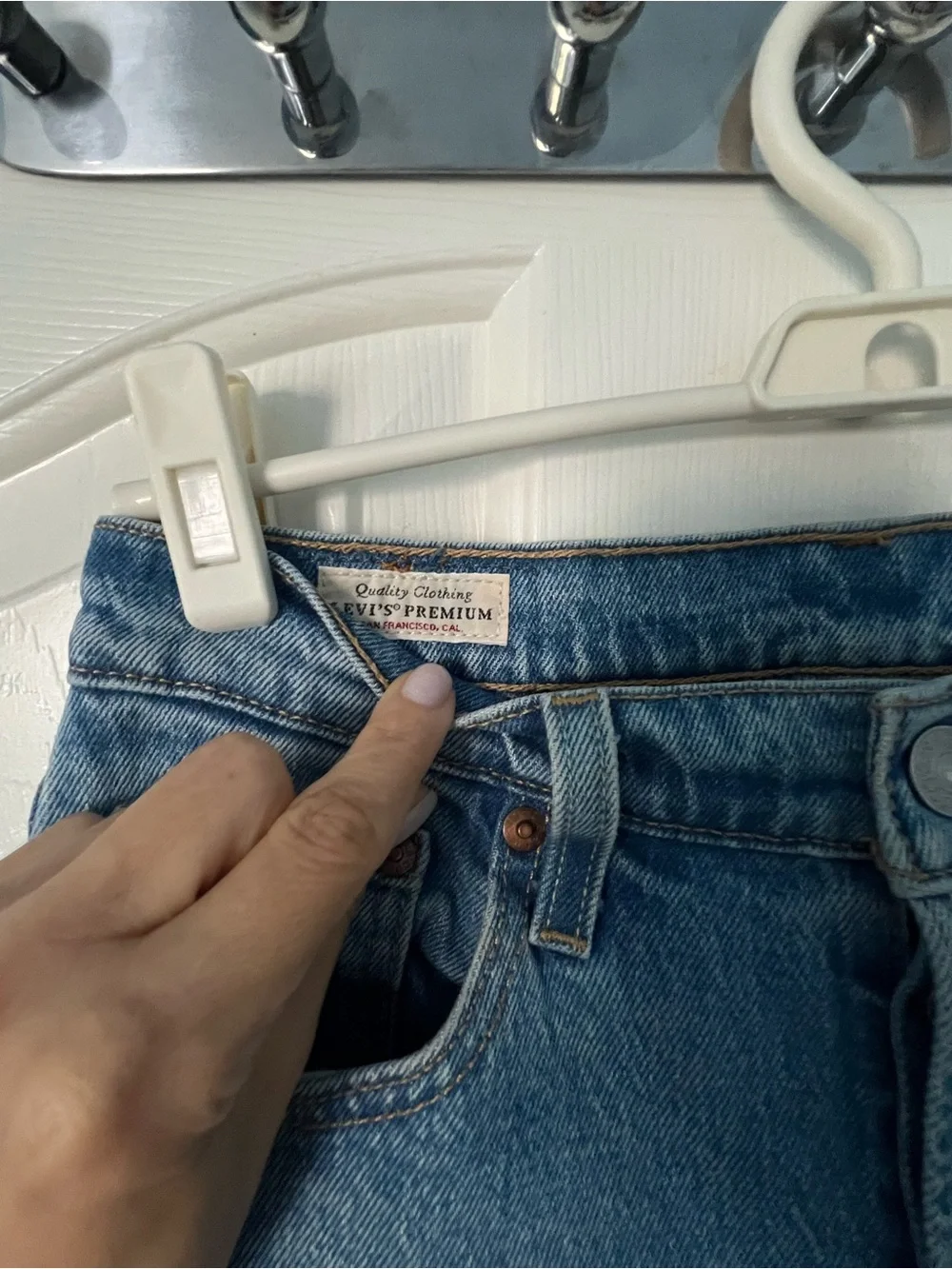 Classic Levi's 501 Light Blue Denim Jeans